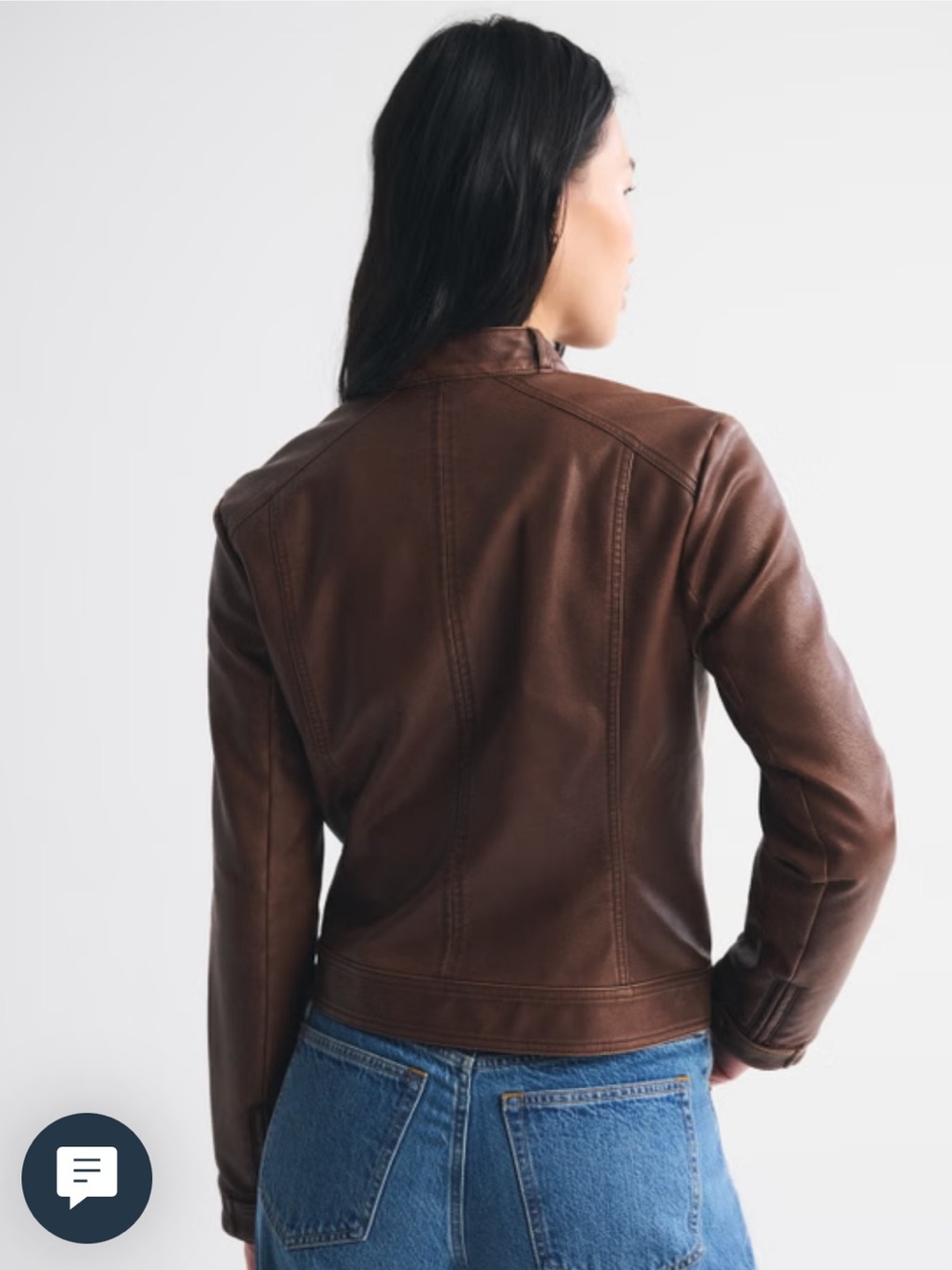 Abercrombie & Fitch Slim Vegan Leather Mockneck Jacket - Picture 5 of 6